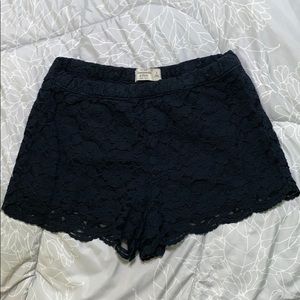 A&F Navy Lace Shorts